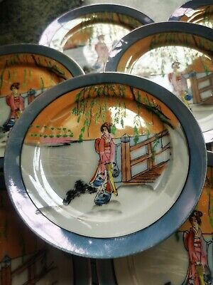 X12 Vintage Japanese Hand Painted Eggshell Tea Plates Porcelain Vintage • 29.25£