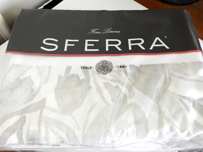 Sábana Plana Sferra JESSIA KING COMO NUEVA Verde Algodón Percal Estampado Floral ITALIA - ¡NUEVA! Foto 1 de 4