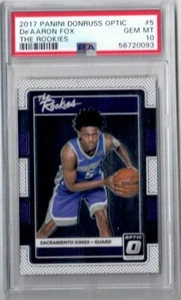 2017-18 Donruss Optic De'Aaron Fox The Rookies Insert Card PSA 10 Gem Mint Kings - Picture 1 of 2