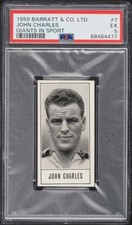 1959 BARRATT AND CO JOHN CHARLES GIANTS IN SPORT PSA 5 CARD RARE