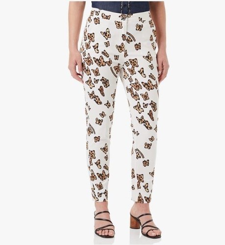 Pantalone Love Moschino taglia 14UK 46IT vestibilità sigaretta fantasia farfalle elasticizzato