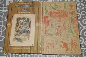 Huckleberry Finn-Tom Sawyer von Mark Twain The Heirloom Library um 1950. Bücher - Bild 1 von 22