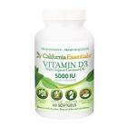 Vitamin D3 5000 IU (125mcg) with Organic Coconut Oil (60 Softgels)
