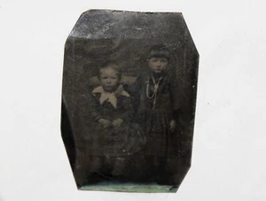 Vestido Retrato Vintage Tintype Tipo Fotografía Imagen Foto Niño Niña Niño - Imagen 1 de 3