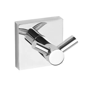 Gancho para ropa doble META cromo pulido para baño y cocina >> para perforar o pegar - Imagen 1 de 6