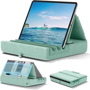 KDD Tablet Pillow Holder, Foldable iPad Stand for Lap, Bed and Desk - Green - Picture 1 of 13