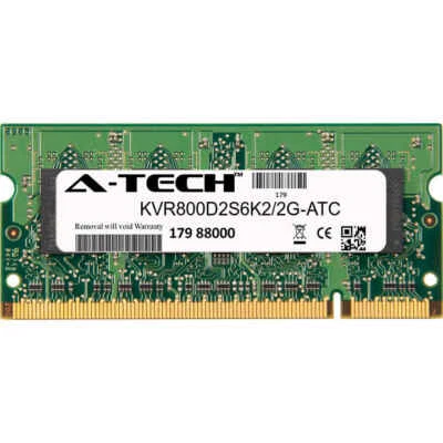 1GB DDR2 PC2-6400 SODIMM (Kingston KVR800D2S6K2/2G Equivalent) Memory RAM - Image 1 of 2