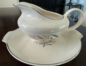 Mid Century Modern Alliance China Company "Regal" Creamer W Under Tray Floral - Picture 1 of 7
