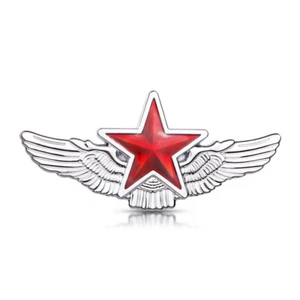 Insignia emblema coche auto metal cromado 3D para capó exterior ventana - alas estrella roja - Imagen 1 de 4
