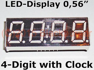 1, 2, 5 Stck. LED-Display 4Digit 7Segment 0,56" +Clock 12pin Common Cathode Rot - Bild 1 von 7