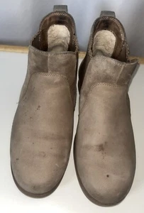 Ugg Woman Ankle Boots Brown Leather Pull On Chelsea 7.5 Some Stains 1009210 - Picture 1 of 9