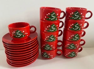 New Waechtersbach Christmas Tree Cup & Saucer Sets - Picture 1 of 5