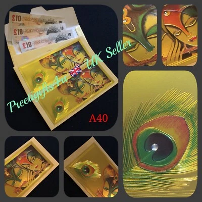 10 X Money Gift Envelopes Gold Peacock Wedding Shagun Salami Diwali Gift Wallets - Image 1 of 4