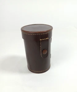 Brown Hard Leather Camera Lense Case ZWA 5" x 3" - Picture 1 of 8