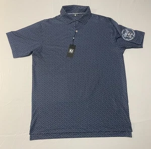 FootJoy NWT L Bounce Print Blue Denim Tonys Market Charity Polo Shirt - Picture 1 of 12