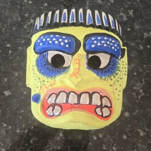 Vintage Ben Cooper Halloween Mask Mobster Frankenstein Neon Rare Version Flaws - Picture 1 of 13
