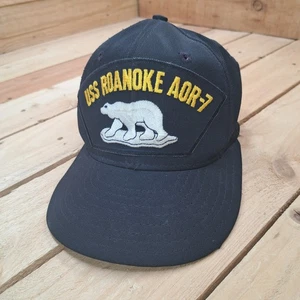 Vintage USS Roanoke AOR-7 mit Eisbär Adj. Snapback Cap Mütze Made in USA Navy - Bild 1 von 9