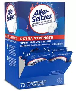Tabletas efervescentes Alka-Seltzer extra fuerza alivio de la acidez estomacal 72 quilates - Imagen 1 de 5
