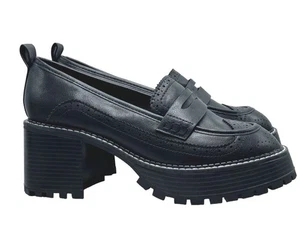 Mocasines de tacón grueso negros Mia Deena para mujer - talla 8,5 nuevos sin caja - Imagen 1 de 8