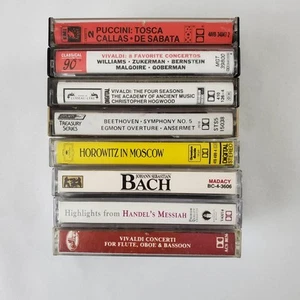 Lot 8 Classical Music Orchestra Cassette Tapes - Bach Vivaldi Handel Puccini - Imagen 1 de 10