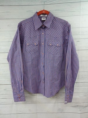 Cruel Girl Western Girl Shirt Long Sleeve Sz S Pearl Snaps Plaid Purple NWT  - Image 1 of 4