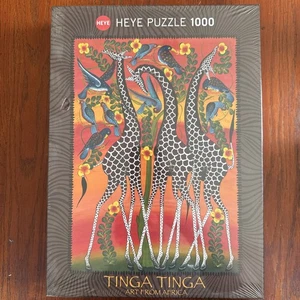 Heye Tinga Tinga 1000 Piece Puzzle Tanzania Art Giraffes New - Picture 1 of 2