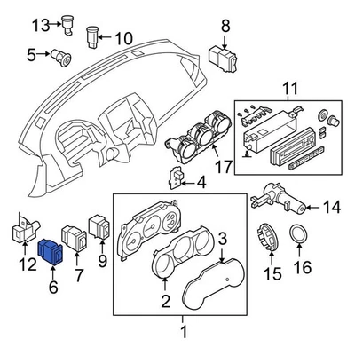 For Nissan Altima 2005-2006 Nissan 259807Y000 Instrument Panel Dimmer Switch Foto 1 de 3
