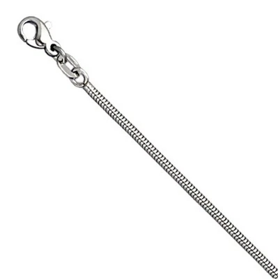 Collar de cadena de serpiente redonda de platino PT950 de 1,6 mm 16" 18" 20" 22" 24" o 30" Foto 1 de 2