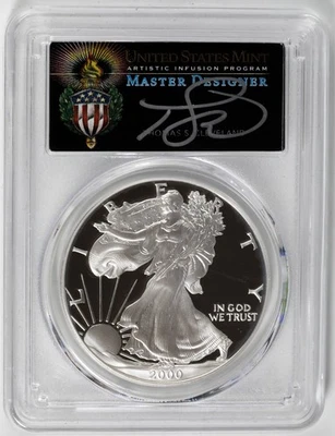 2000 P Proof Silver Eagle PCGS PR70 DCAM Magnum Opus Cleveland Signed - Image 1 of 4