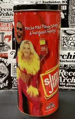 Slim Jim WCW Collaboration Tin Can Featuring Randy Savage + Gorgeous George - Image 1 of 4