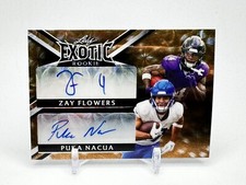 PUKA NACUA Zay Flowers 2023 LEAF EXOTIC RC Dual AUTO Leopard Kaleidoscope 1/1