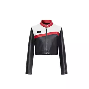 Womens Leather Jacket Functional Jacket, Cycling Upper Garme Artificial leather - Picture 1 of 15