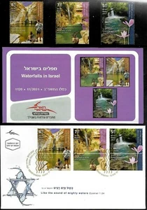 ISRAEL 2021 Stamps + Leaflet & FDC NATURE - BANYAS, DAVID & EN ADVAT WATERFALLS - Picture 1 of 4