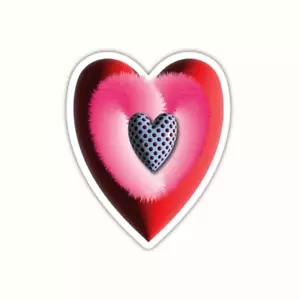 Red Heart Vinyl Stickers Waterproof Love Themed Decals Car Laptop Water Bottle - Picture 1 of 9