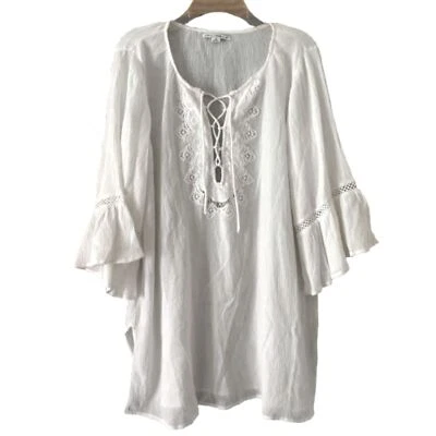 Traje de baño de colección O'Neill de agua salada bordado manga mariposa cubierta M #A Foto 1 de 4