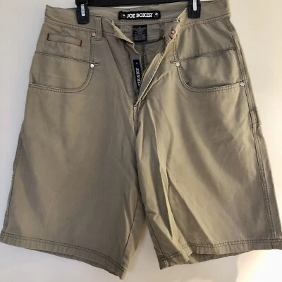 Joe Boxer Khaki Cargo Shorts with Red Joe Boxer Men’s 34 Y2K Skater - Image 1 of 4