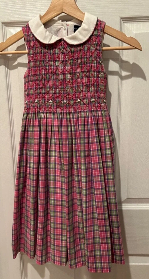 Ralph Lauren Girls Plaid Dress Rare Find size 5 Sleeveless 100% Cotton  - Image 1 of 4
