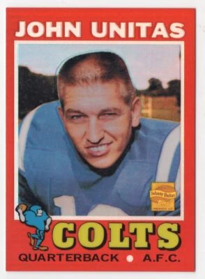 2000 TOPPS CHROME REPRINT REFRACTOR JOHN UNITAS Indianapolis Colts #1 - Image 1 of 2