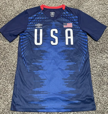 Umbro Soccer Jersey Shirt Youth XL USA Blue EUC Cover