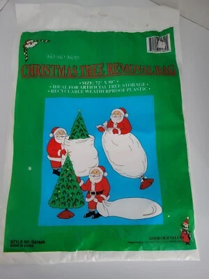 GIANT TREE BAG FOR CHRISTMAS TREE REMOVAL OR STORAGE WATERPROOF PLASTIC 72"x 90" - Image 1 of 4