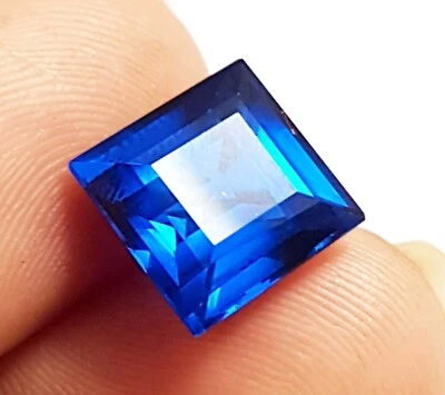 12.40Ct Lab Certified Blue Kashmiri Sapphire Square Cut Loose Gemstone Ring Size - Image 1 of 4