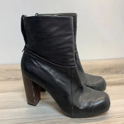 Botines Coclico Mujer Cuero Negro Tacón Alto Talla 38 8 Carrera Minimalista Foto 1 de 4