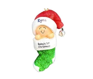Baby's First Christmas Stocking Ornament (FREE Personalization) - Picture 1 of 7