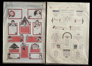 Mccalls Magazine 1919 Make your own Christmas Cards page set of 2 - Picture 1 of 3