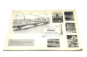 4 tovagliette vintage Al Repple 1968 St Louis Riverfront Arch Eads ammiraglio Busch Stadm - Foto 1 di 23