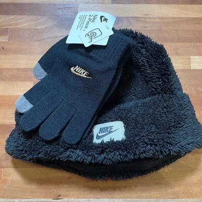 Conjunto de gorro y guantes Nike Cozy Peak, negro talla única  Foto 1 de 4