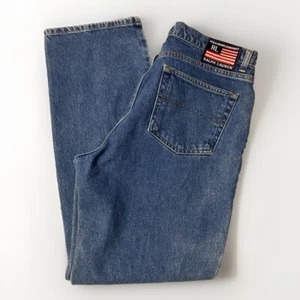Ralph Lauren Polo 14/31 women’s vtg 90s USA flag logo jeans - Picture 1 of 9