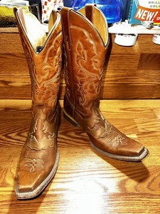 Botas Occidentales de Mujer REYME Marrón Claro Puntera Puntera Puntera Puntera Puntera Puntera 27.5 EE. UU. 10.5 Usadas en Excelente Condición 32383 - Imagen 1 de 8