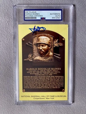 WHITE SOX- HAROLD BAINES AUTÓGRAFO SALÓN DE LA FAMA PLACA POSTAL LOSA PSA Foto 1 de 2