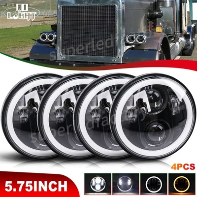 Proyector halo 4X 5 3/4" 5,75 pulgadas LED HI/LO DRL para Peterbilt 349 359 Foto 1 de 4
